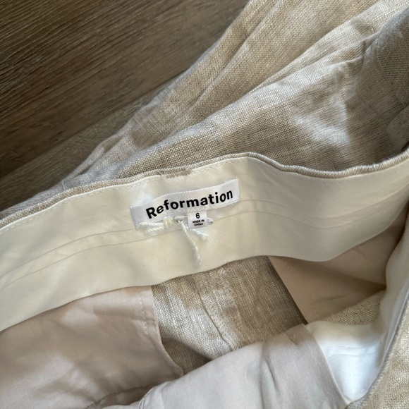 REFORMATION Alex Mid Rise Linen Pant - Picture 5 of 9